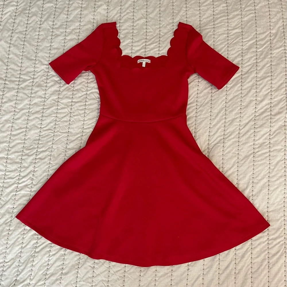 Charlotte Russe Red Scalloped Dress - Picture 3 of 11